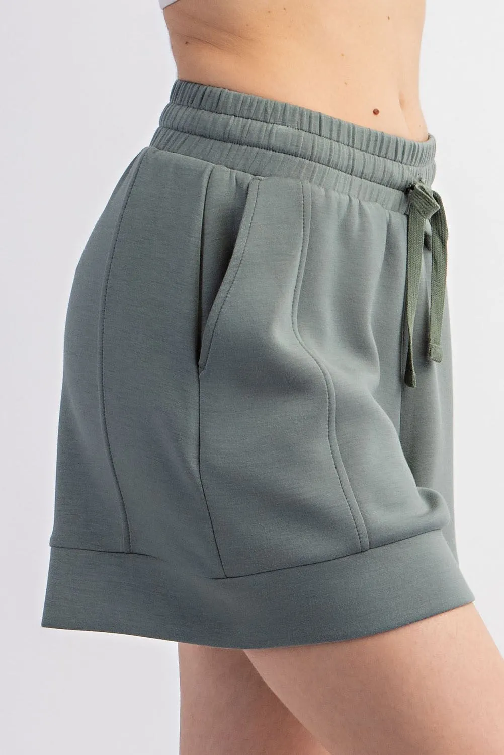 'All About Comfort' Shorts - Sage Leaf