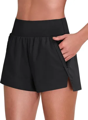 Blooming Jelly Womens High Waisted Running Shorts V Side Split Quick Dry Workout Athletic Shorts with Pockets 2025