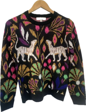 Candice Tiger Pullover Sweater -  Black