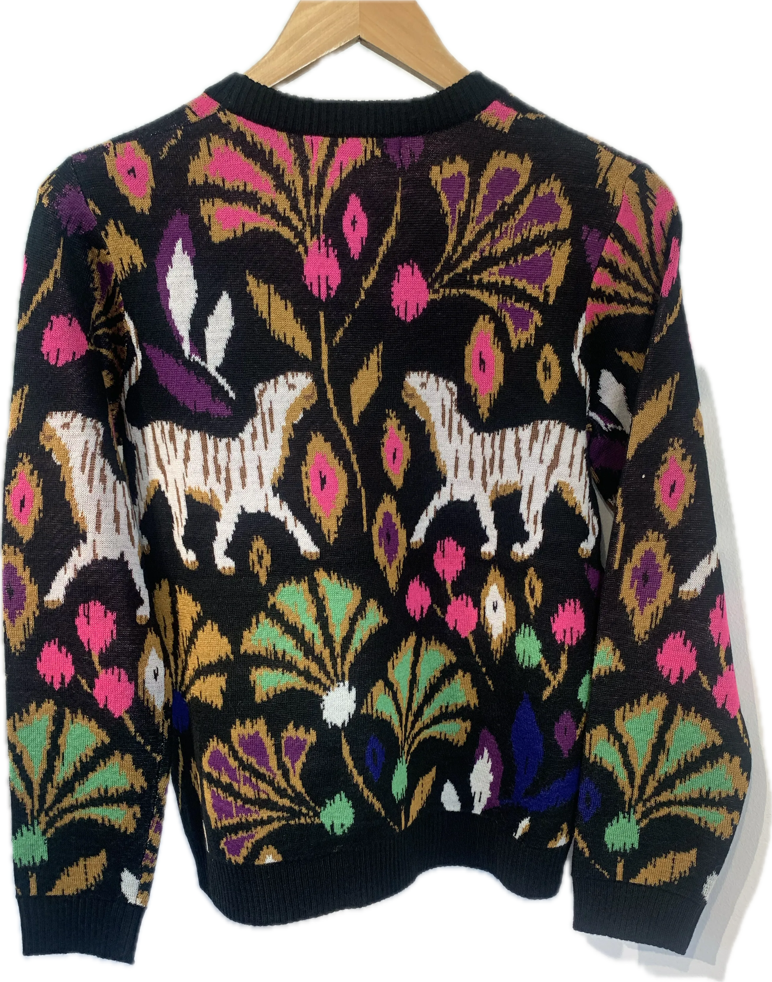 Candice Tiger Pullover Sweater -  Black
