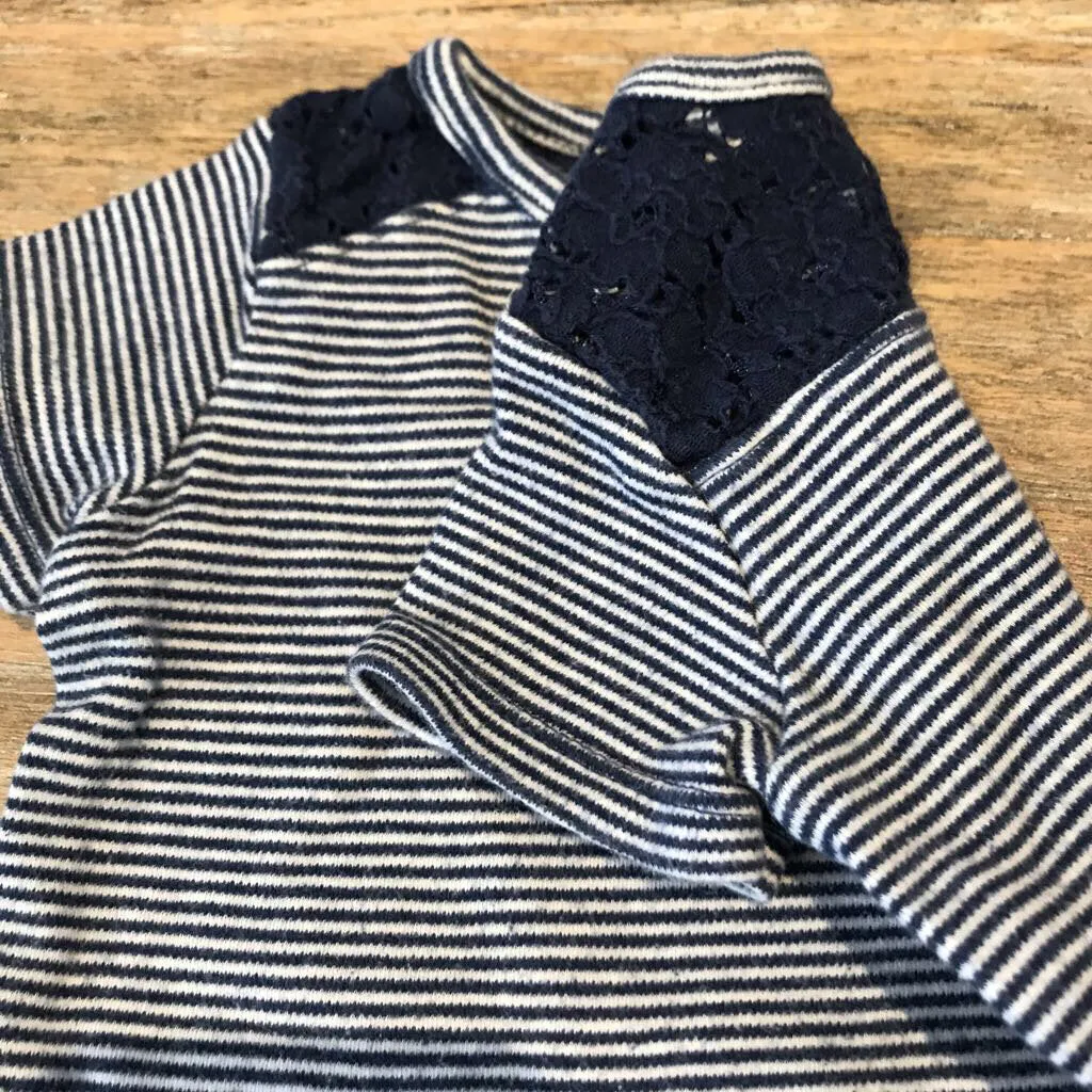 Carter's Navy & White Striped Onesie 6m