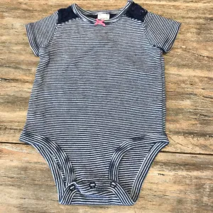 Carter's Navy & White Striped Onesie 6m
