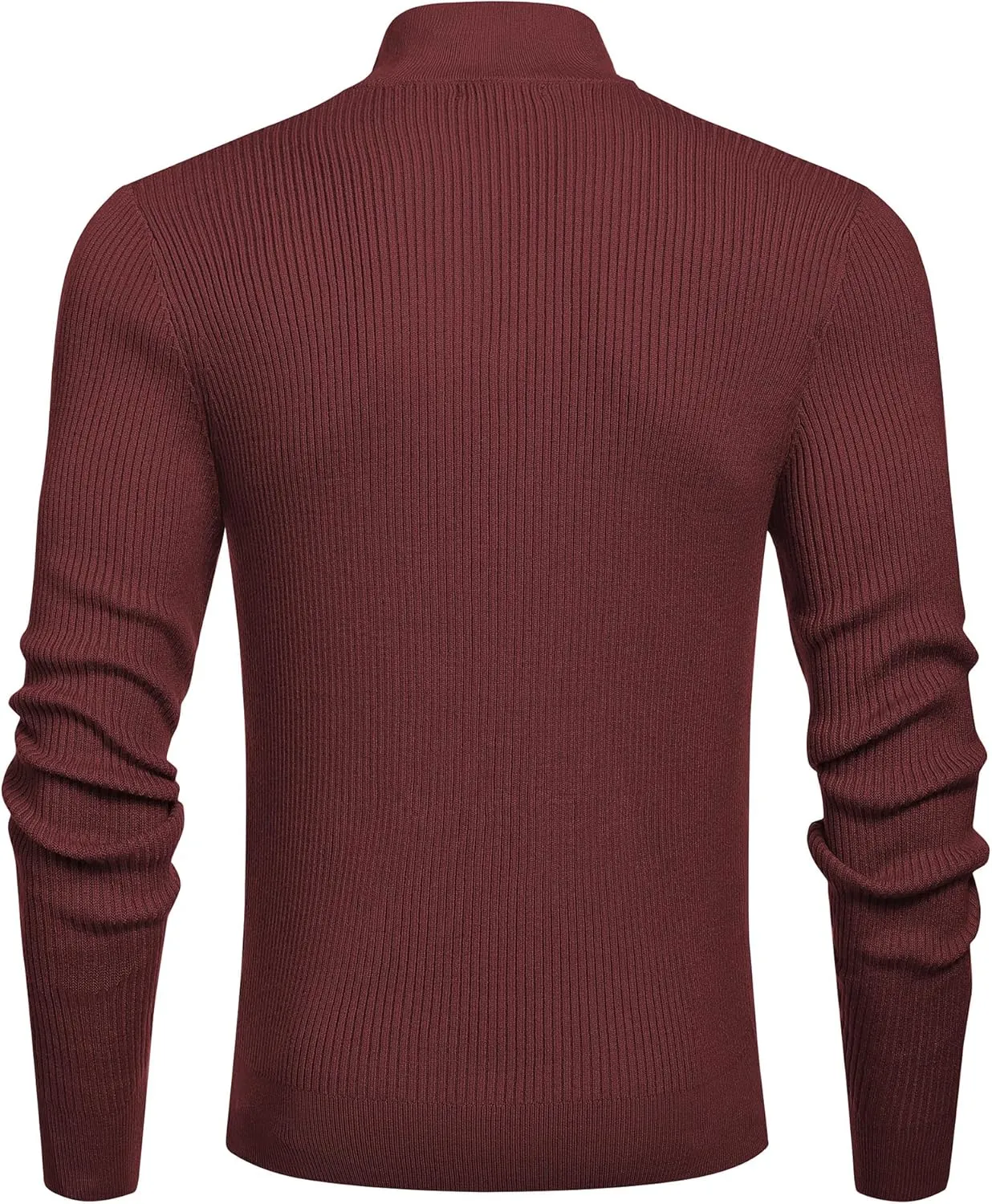 COOFANDY Men's Quarter Zip Sweaters Slim Fit Mock Neck Pullover Sweater Lightweight Knitted Polo Sweaters