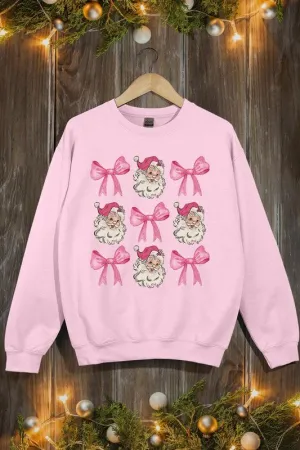 Coquette Pink Christmas Graphic Fleece Sweatshirts Coquette Pink Christmas Graphic Fleece Sweatshirts