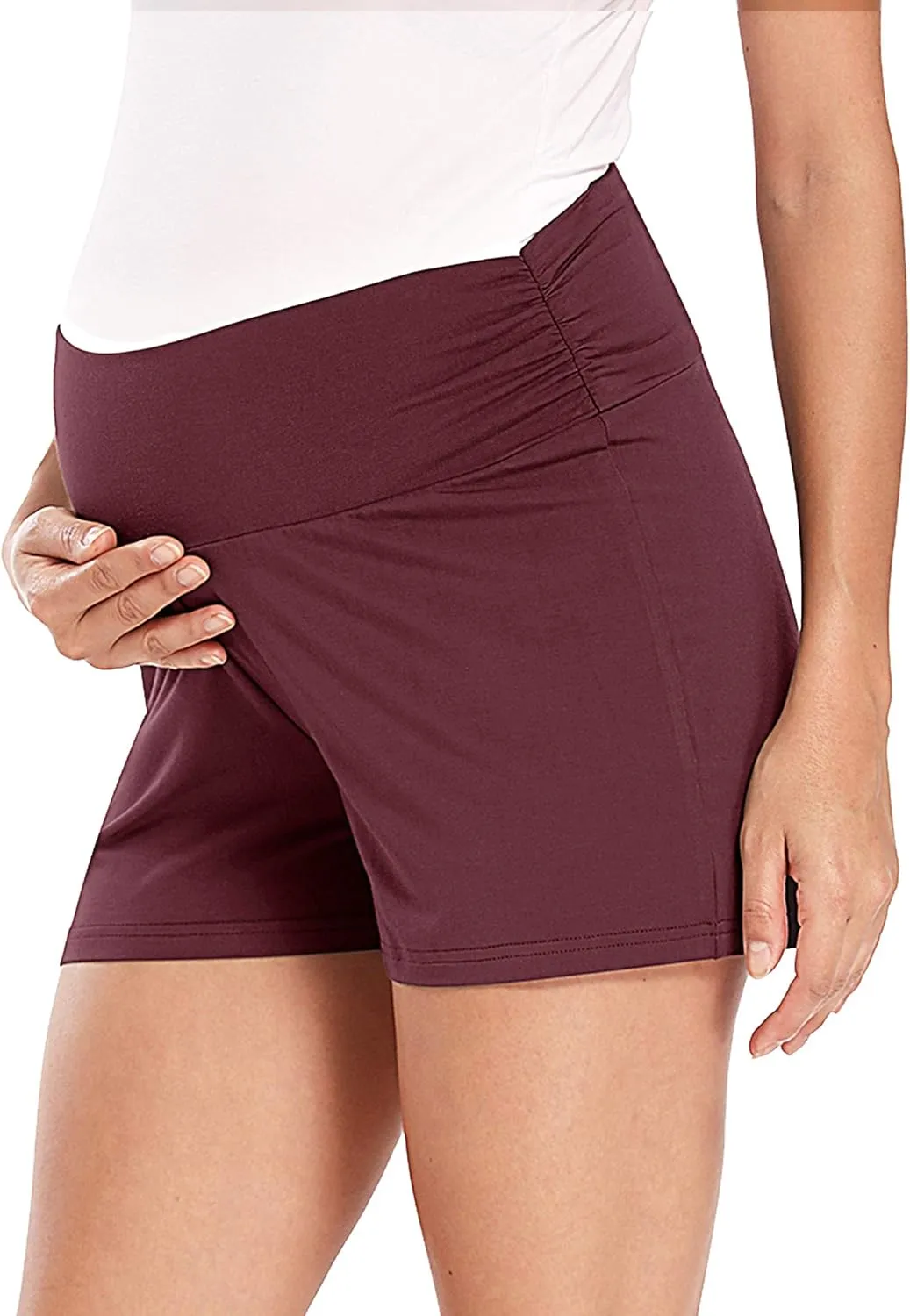 fitglam Women's Maternity Shorts Lounge Sleep Pajama Workout Comfy Stretchy Pregnancy Shorts