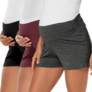 fitglam Women's Maternity Shorts Lounge Sleep Pajama Workout Comfy Stretchy Pregnancy Shorts