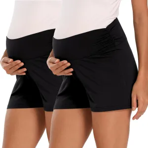 fitglam Women's Maternity Shorts Lounge Sleep Pajama Workout Comfy Stretchy Pregnancy Shorts