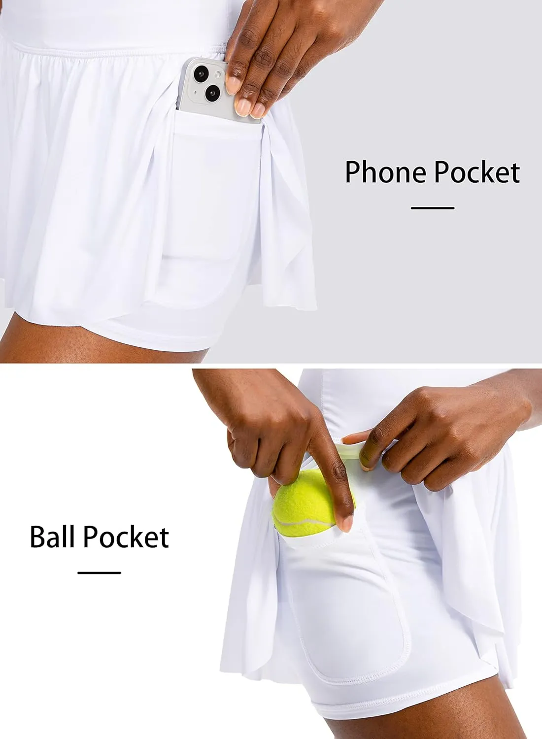 Flowy Running Shorts for Women with 4 Pockets 2 in 1 High Waisted Women's Butterfly Workout Athletic Tennis Skirt Shorts