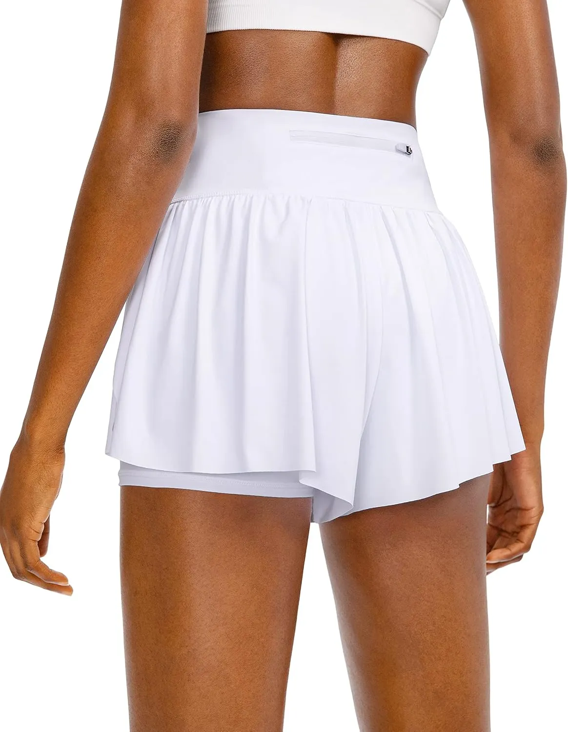 Flowy Running Shorts for Women with 4 Pockets 2 in 1 High Waisted Women's Butterfly Workout Athletic Tennis Skirt Shorts