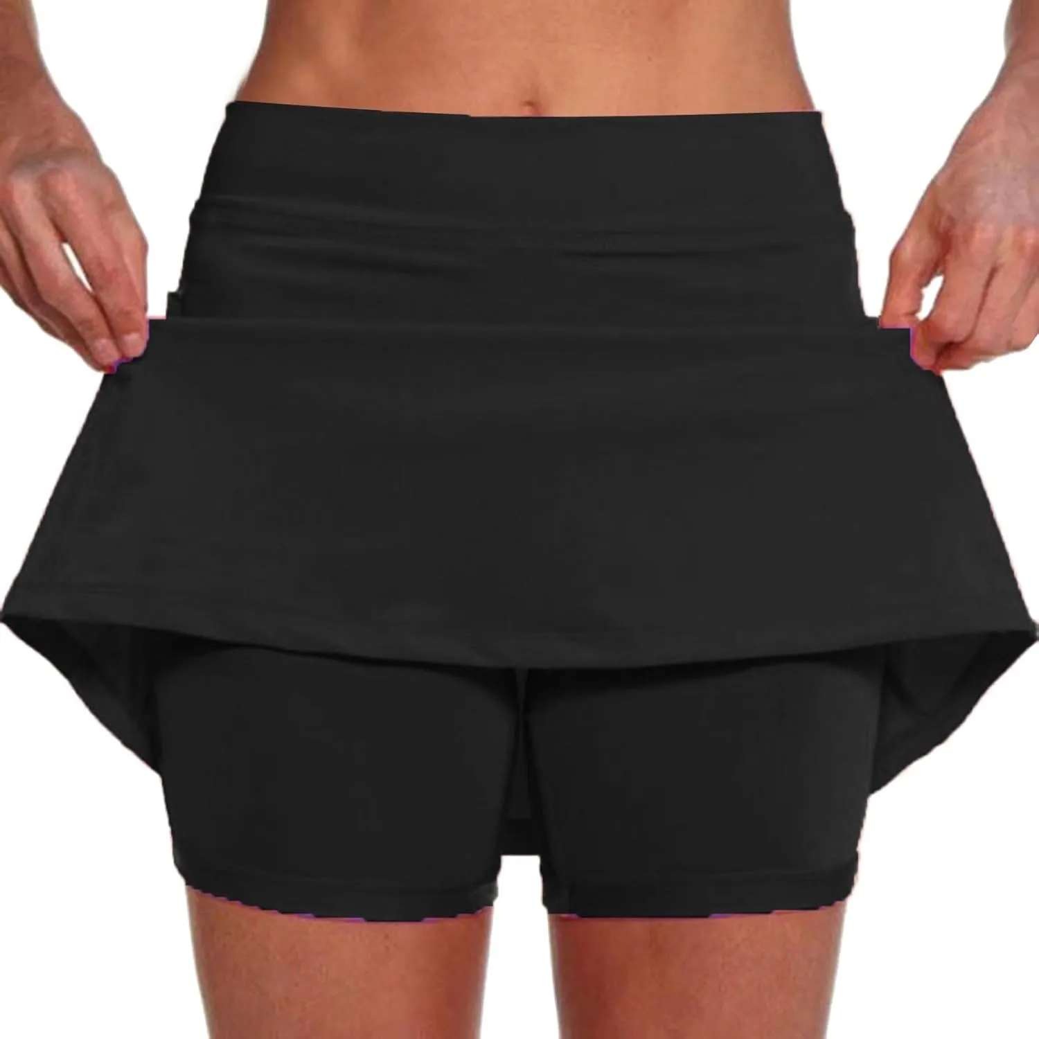FZVYD Plus Size Skorts for Women Tummy Control High Waisted Athletic Tennis Golf Skirts with Shorts Pockets Biker Shorts 2024