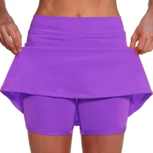 FZVYD Plus Size Skorts for Women Tummy Control High Waisted Athletic Tennis Golf Skirts with Shorts Pockets Biker Shorts 2024