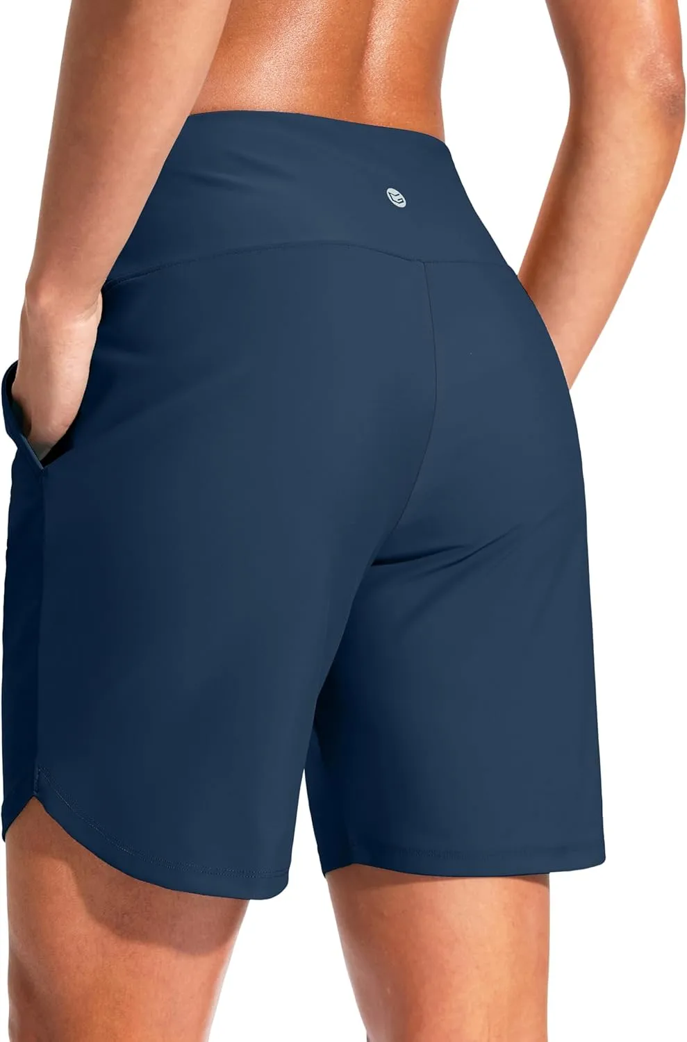 G Gradual Women's 7" Quick Dry Swim Board Shorts Swimming Bottoms High Waisted Beach Shorts for Women with Liner Pockets