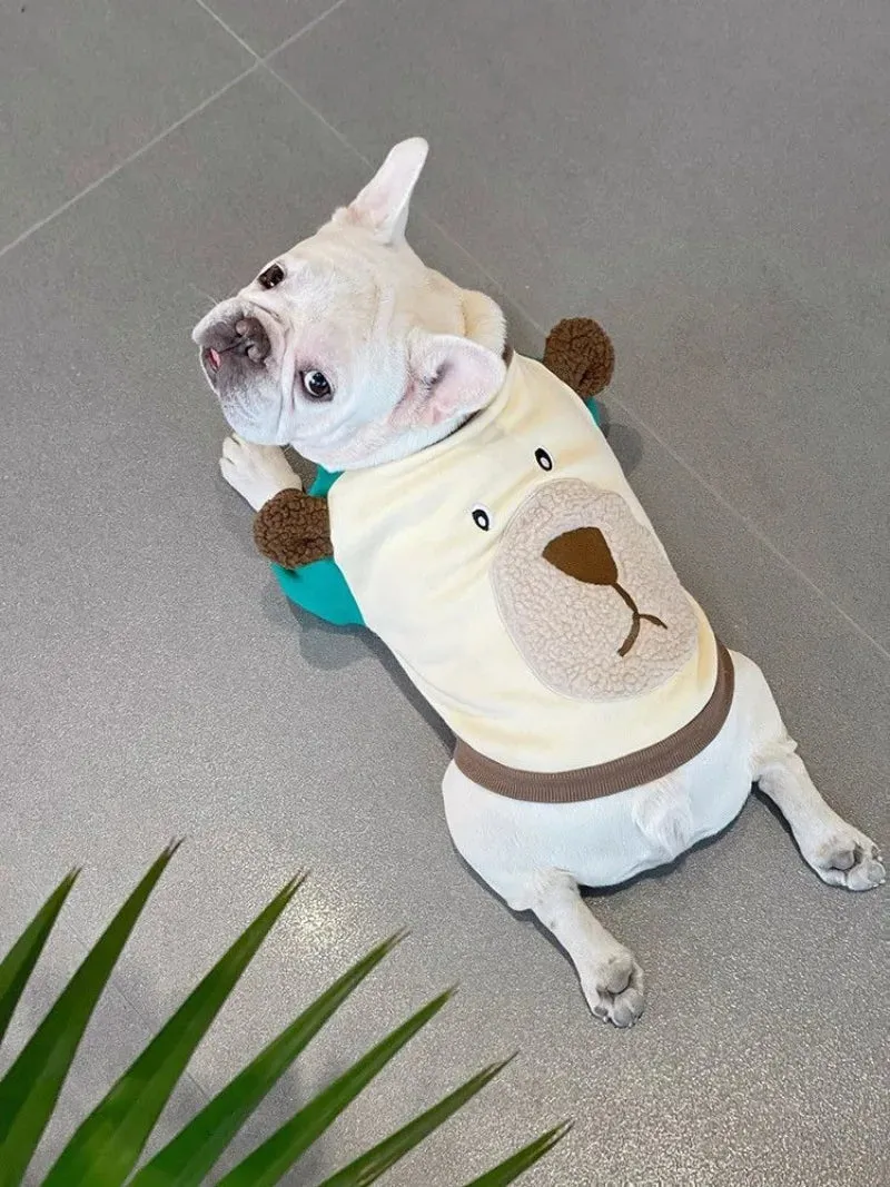 Get Your Pet Ready for Cozy Adventures with the Bear Hoodie Pet Clothes: Thicker, Warm, and Oh-So-Cute - Perfect for Autumn-Winter Fashion for Boys, Girls, Cats, and French Bulldogs in Adorable Apricot!