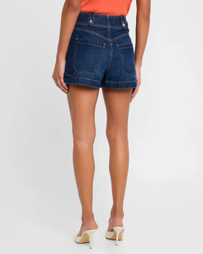 GRAHAM DENIM WORKWEAR SHORTS IN BRIGHT BLUE
