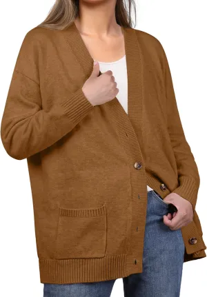 GRECERELLE Women's 2024 Fall Cardigan Sweaters Oversized Open Front Button Knit Outwear Coats with Pockets