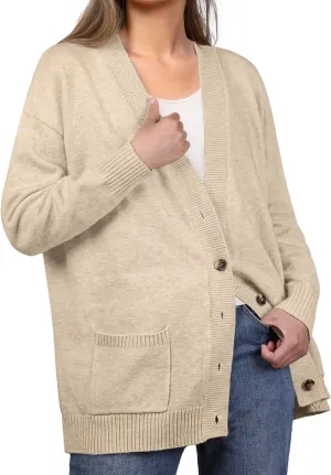 GRECERELLE Women's 2024 Fall Cardigan Sweaters Oversized Open Front Button Knit Outwear Coats with Pockets