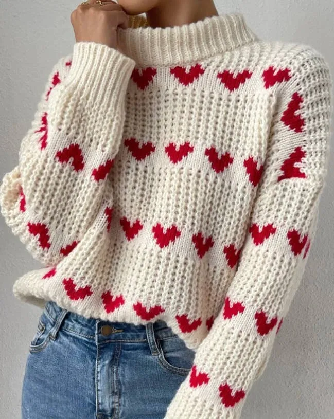 Heart Jacquard Sweater