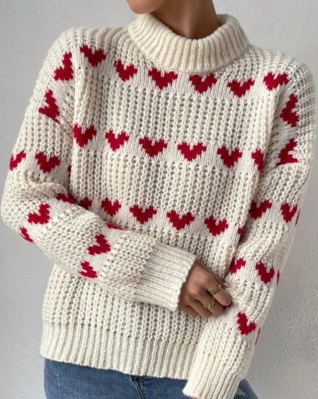 Heart Jacquard Sweater