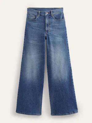High rise wide leg jeans