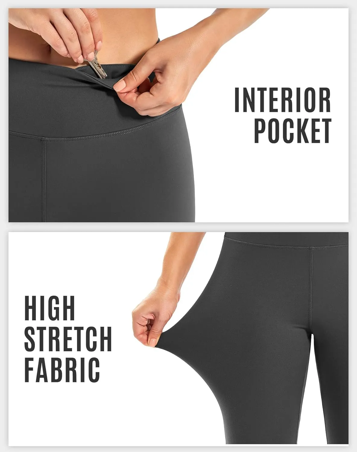 IUGA Biker Shorts for Women High Waist, Ultra Soft Womens Workout Shorts with Inner Pocket Opaque Yoga Gym Running Shorts 8"