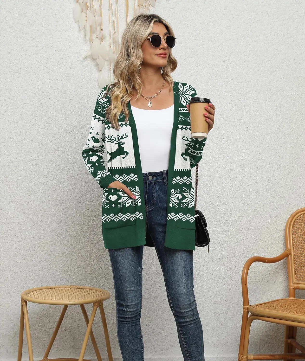LILBETTER Womens Casual Lightweight Long Sleeve Open Front Cardigan Sweaters with Pockets