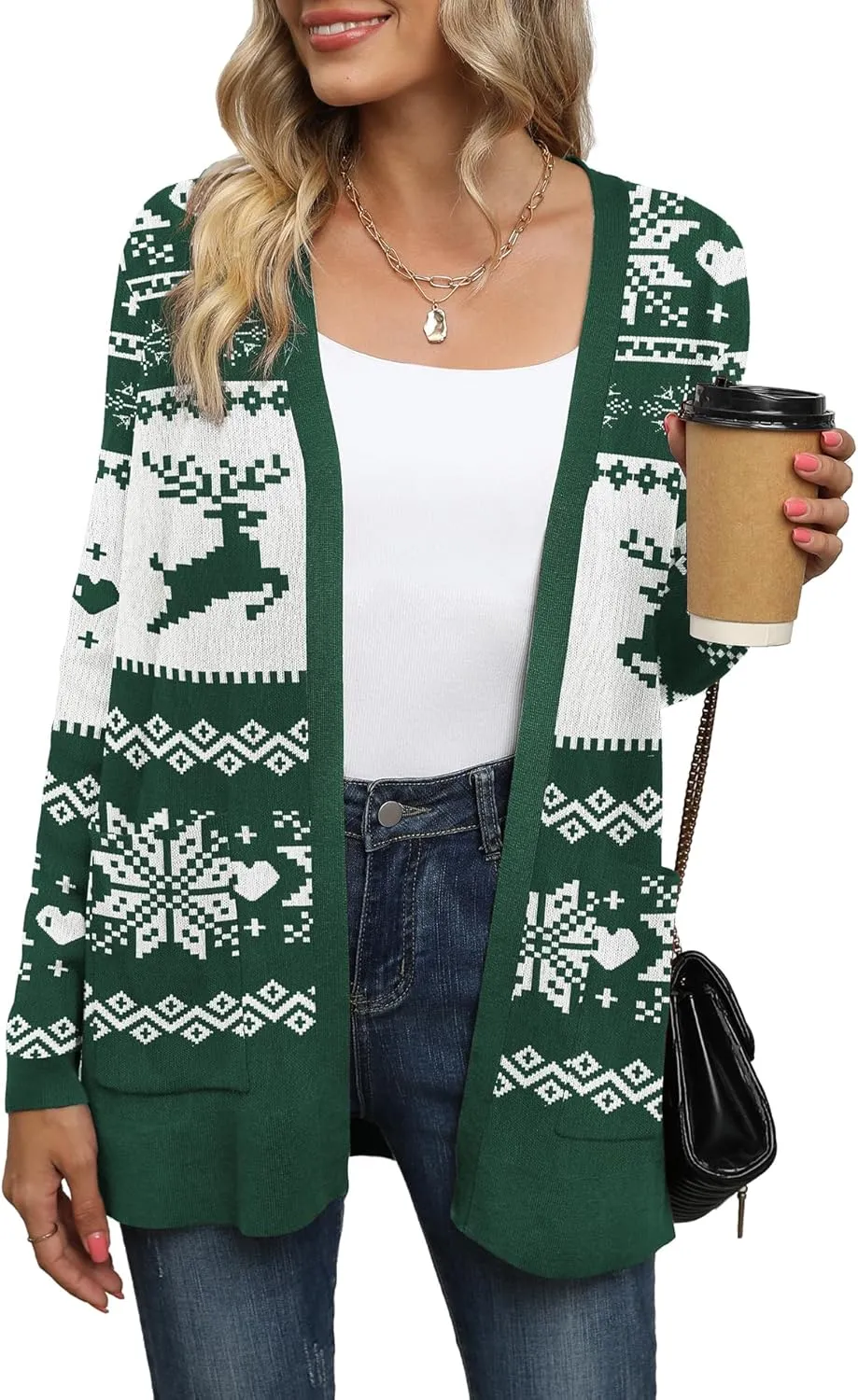 LILBETTER Womens Casual Lightweight Long Sleeve Open Front Cardigan Sweaters with Pockets
