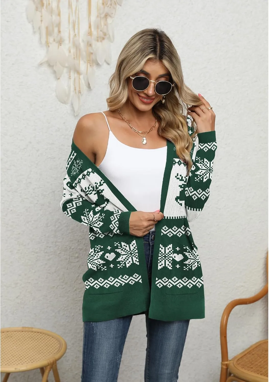 LILBETTER Womens Casual Lightweight Long Sleeve Open Front Cardigan Sweaters with Pockets