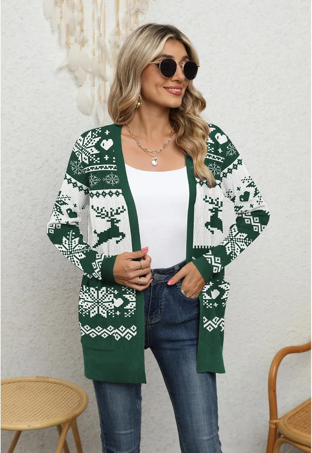 LILBETTER Womens Casual Lightweight Long Sleeve Open Front Cardigan Sweaters with Pockets