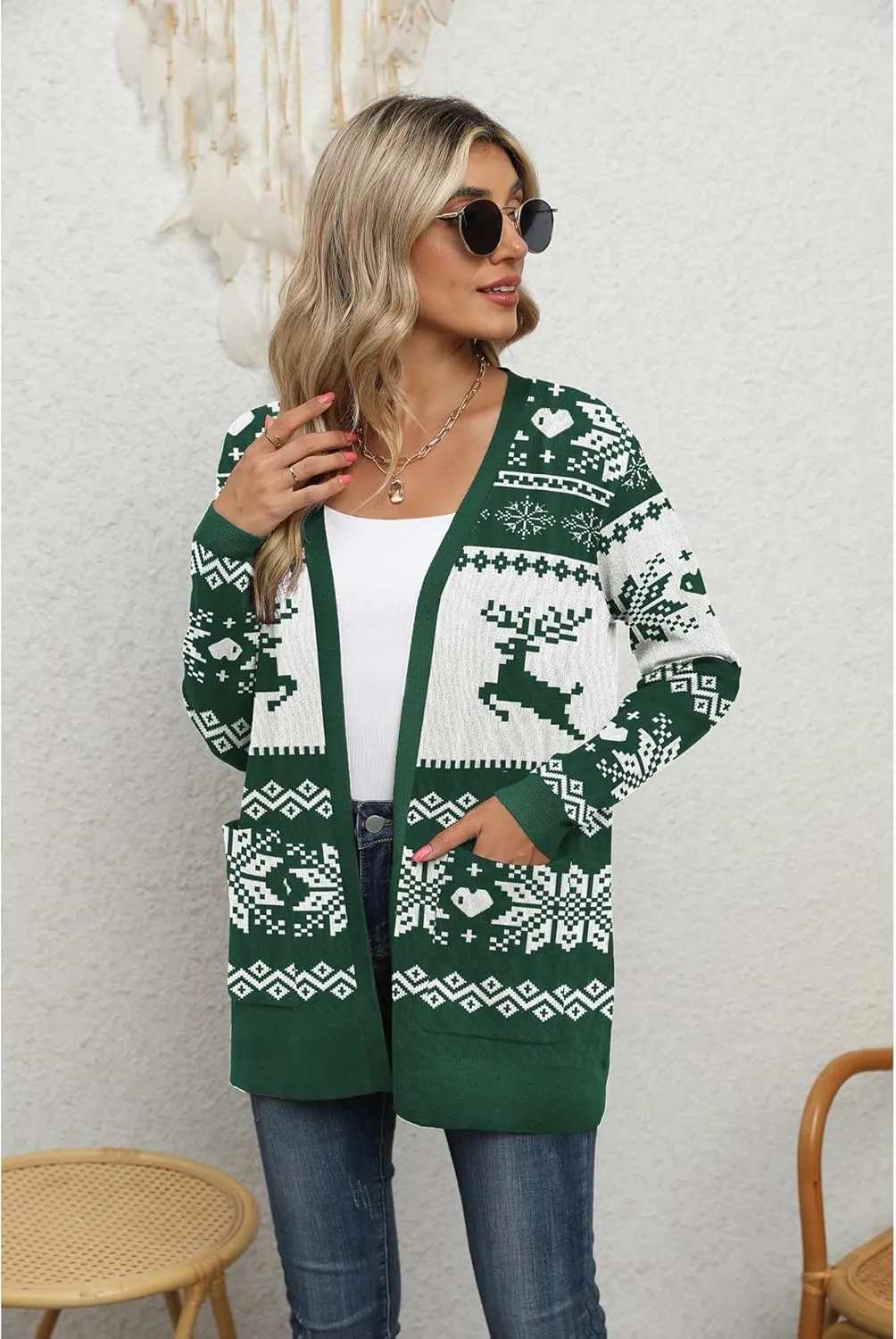 LILBETTER Womens Casual Lightweight Long Sleeve Open Front Cardigan Sweaters with Pockets