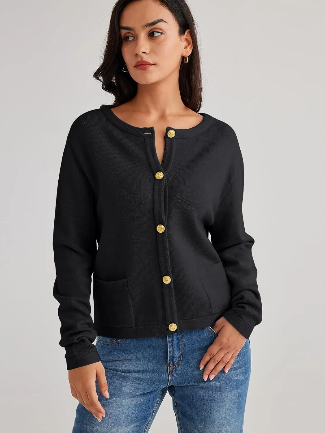 LILLUSORY Women's Cardigan Sweaters 2025 Fall Oufits Clothes Fashion Trendy Long Sleeve Tops Casual Knit Jackets