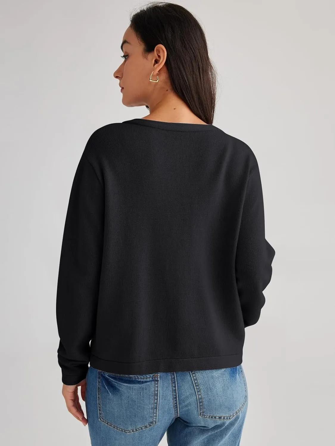 LILLUSORY Women's Cardigan Sweaters 2025 Fall Oufits Clothes Fashion Trendy Long Sleeve Tops Casual Knit Jackets