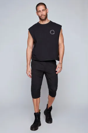 Men's 5-Pocket Cargo Capri Shorts - Black