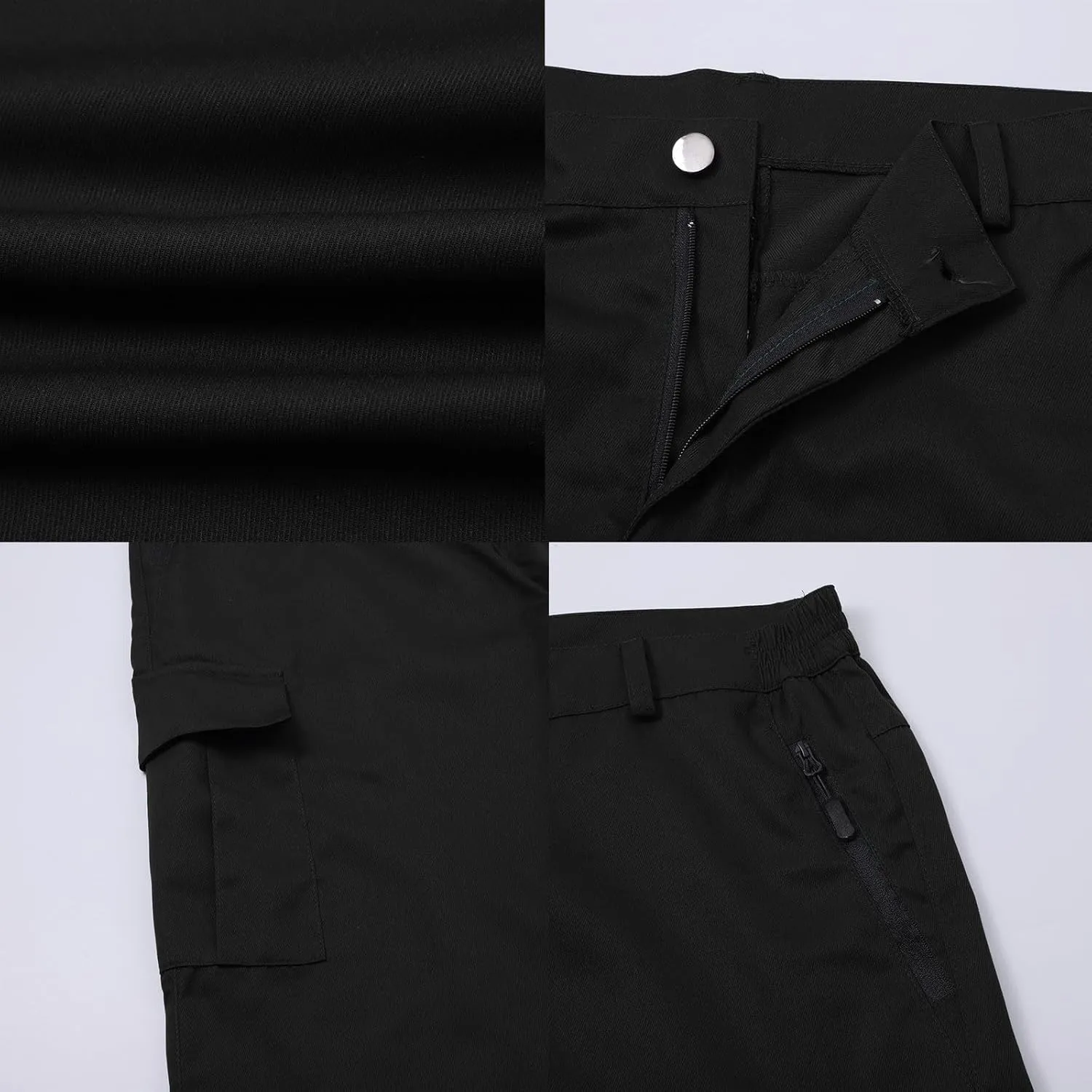 Mens Capri Cargo Pants Twill Multi Pockets Casual 3/4 Hiking Work Shorts for Men Athletic Fit Golf Tennis Tactical Pants