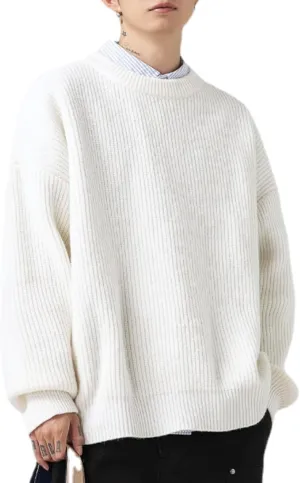 Men's Vintage Grandpa Aesthetic Sweaters Crewneck Knitted Sweatshirt Pullovers Y2K Grunge Clothing Korean Streetwear