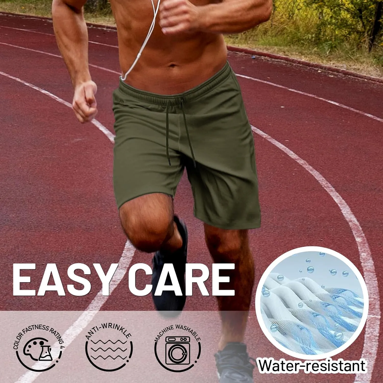 MIER Men's Workout Running Shorts 7 Inch Lightweight Athletic with Zipper Pockets No Liner Quick-Dry Gym Active Shorts