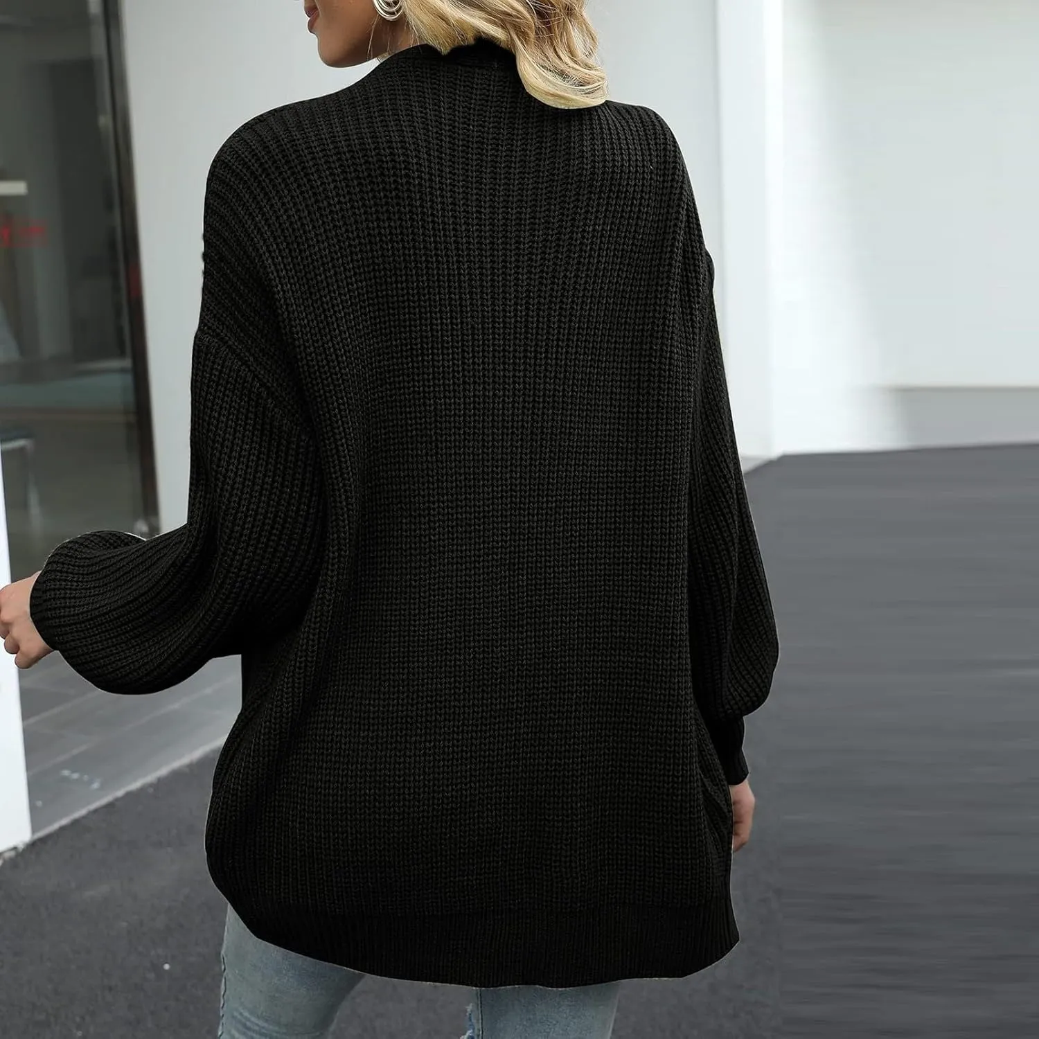 Oversized Cardigan Sweaters for Women Lightweight Crochet Sweater Casual Open Front Cardigan Sweater Coats w/Pockets