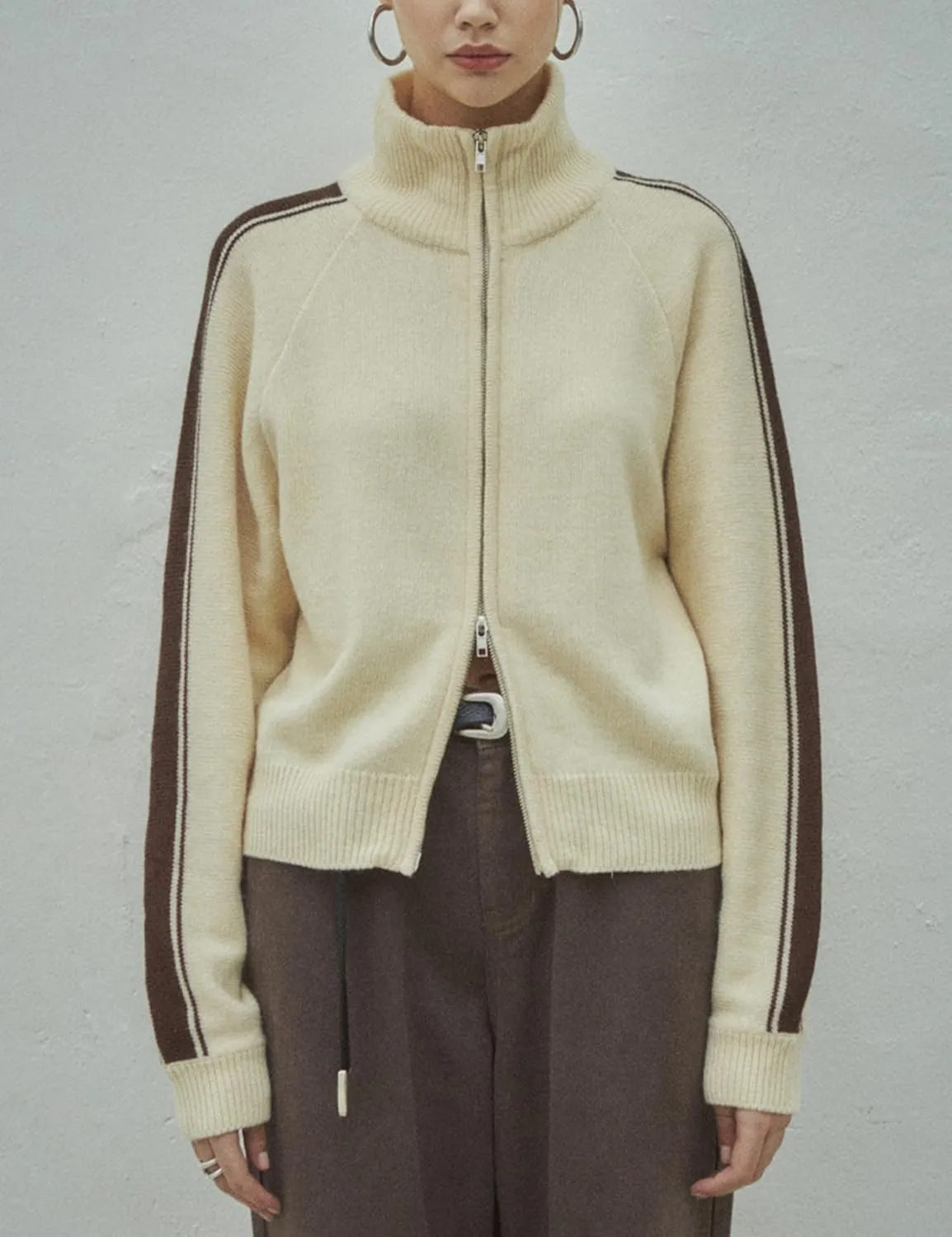Qiaomai Womens Cardigan Sweaters Zip Up Long Sleeve Knit Sweater Jacket Open Front Outerwear Coats
