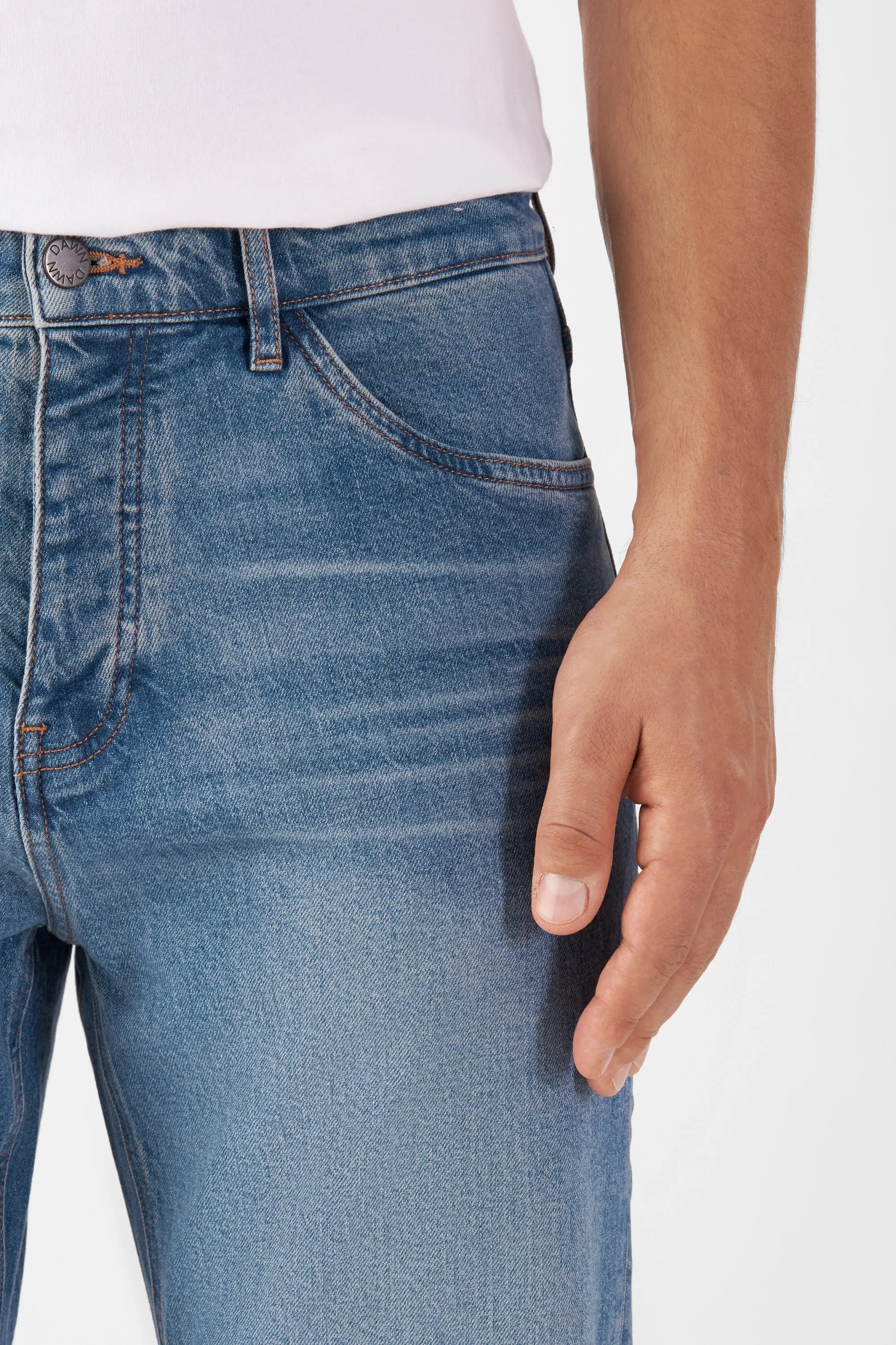 Rise Relaxed Tapered Basic Jeans Vintage Blue
