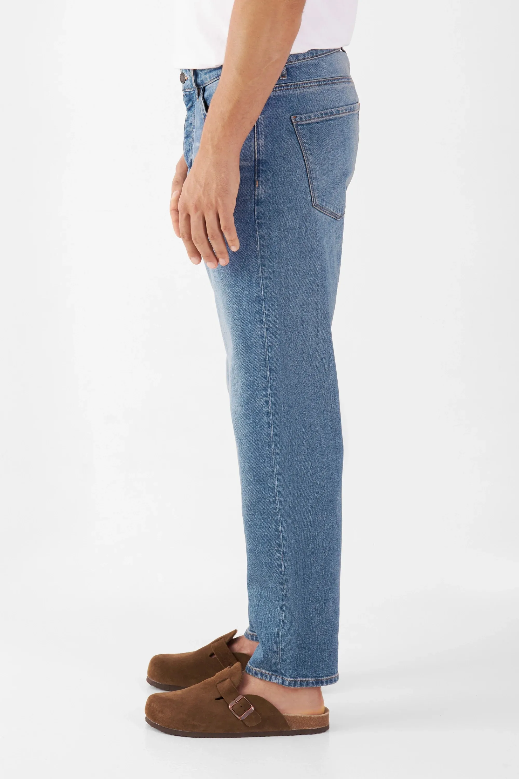 Rise Relaxed Tapered Basic Jeans Vintage Blue