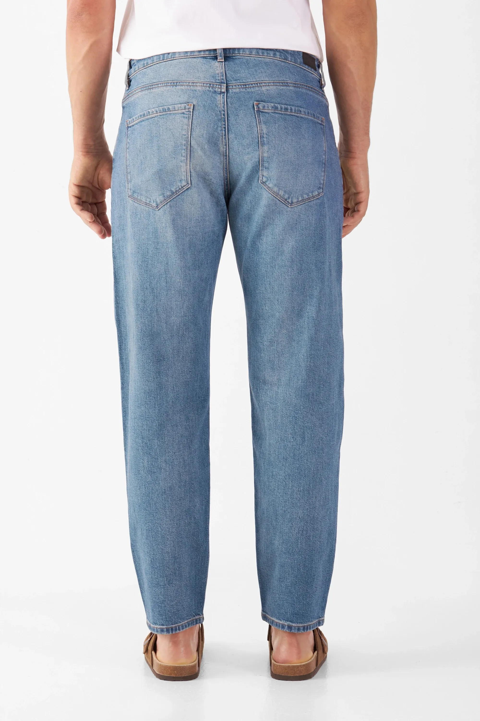Rise Relaxed Tapered Basic Jeans Vintage Blue