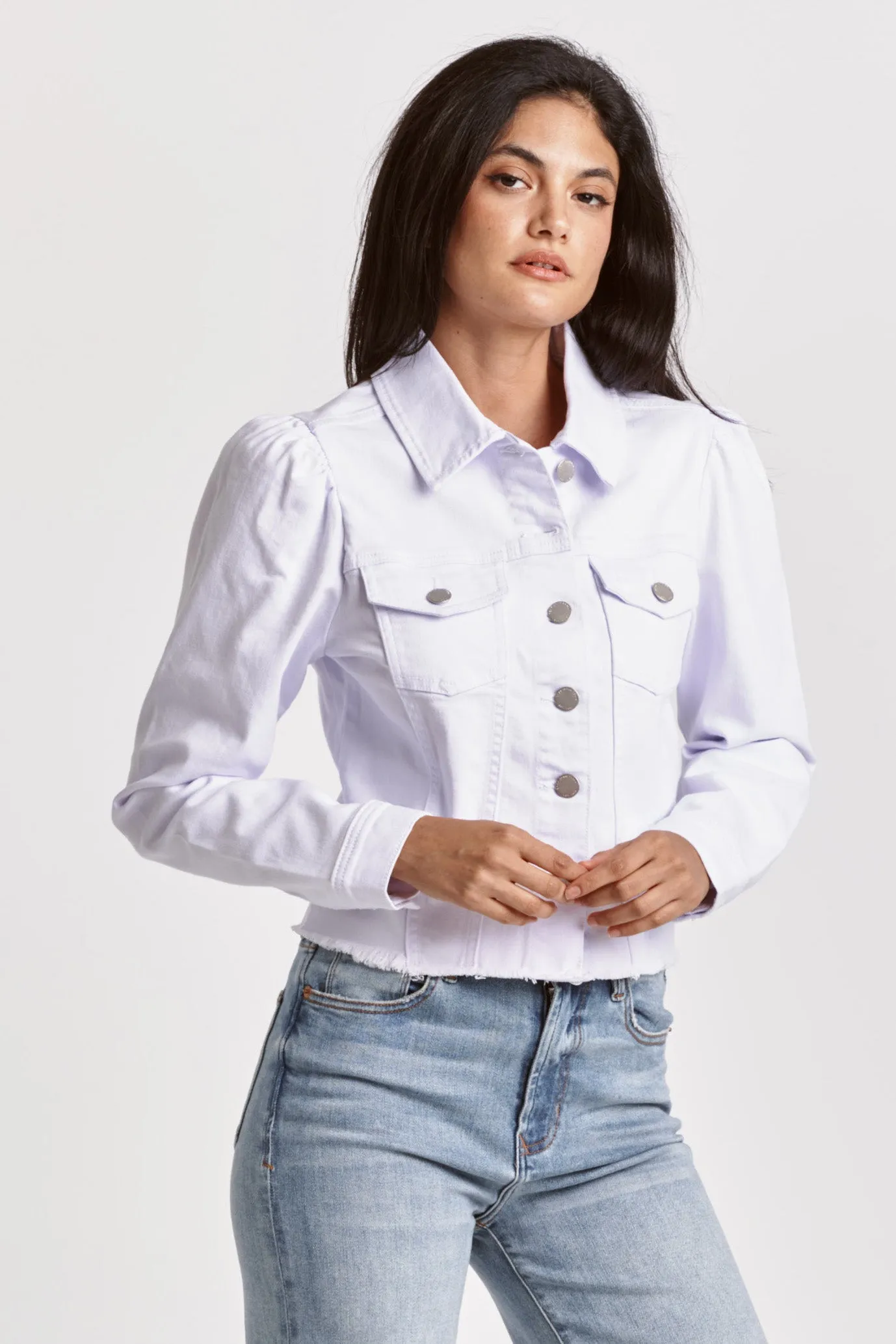 ROSELYN DENIM JACKET -WHITE