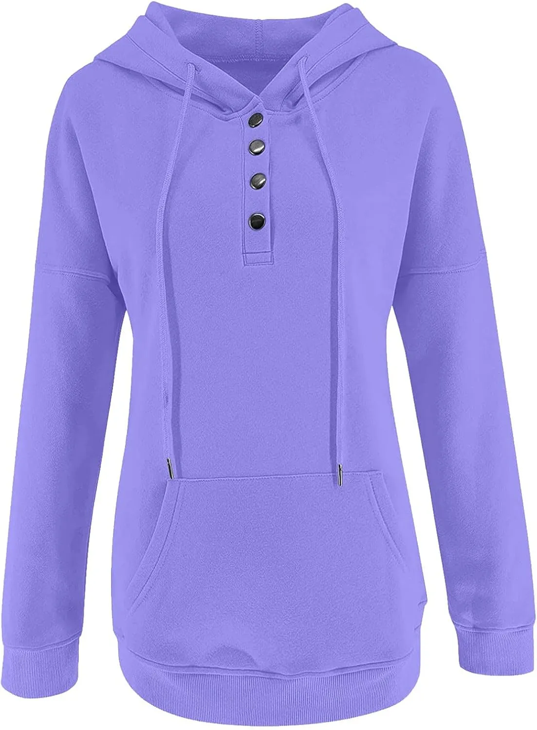 SMIDOW Womens Casual Fall Hoodies Dressy 2023 Button Down Hooded Sweatshirts Loose Comfy Pullover Tops Fashion Hoodie