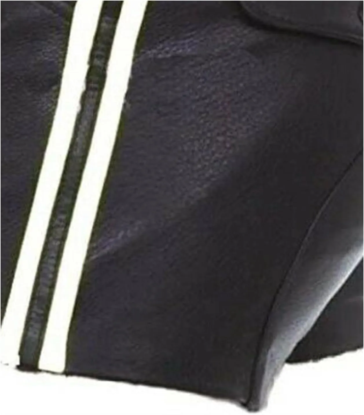SOMTHRON Men's PU Leather Shorts Striped Sexy Rave Hot Shorts Straight Leg Club Party Short Pants with Pockets