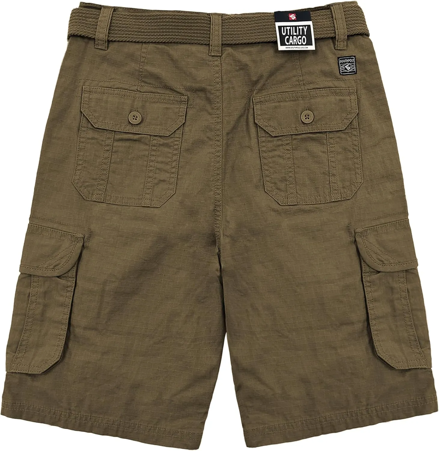 Southpole Boys' Belted Ripstop Basic Cargo Shorts