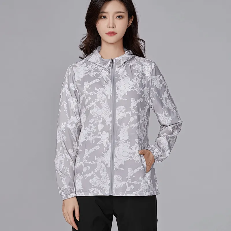Sun-protective Waterproof Light Women's Windbreaker Jacket with Zipper - SF1484