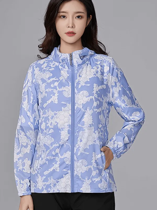 Sun-protective Waterproof Light Women's Windbreaker Jacket with Zipper - SF1484