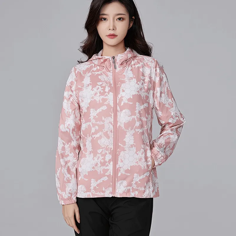Sun-protective Waterproof Light Women's Windbreaker Jacket with Zipper - SF1484