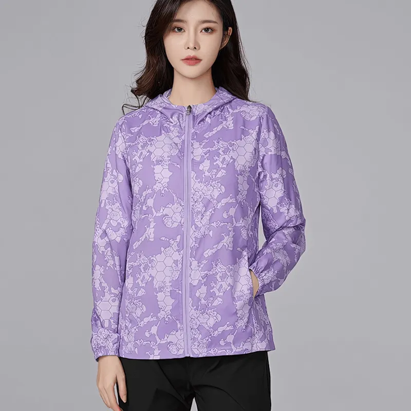 Sun-protective Waterproof Light Women's Windbreaker Jacket with Zipper - SF1484