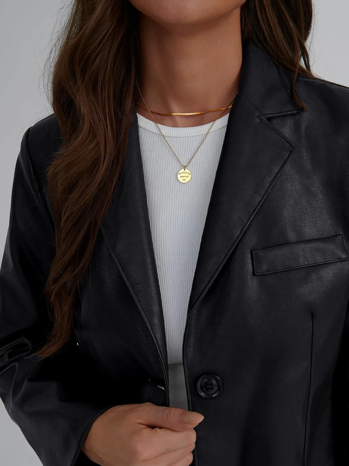 Trendy Queen Leather Jacket for Women Oversized Blazer Faux Suede Button Up Winter Coats Fashion Fall Outfits y2k 2025