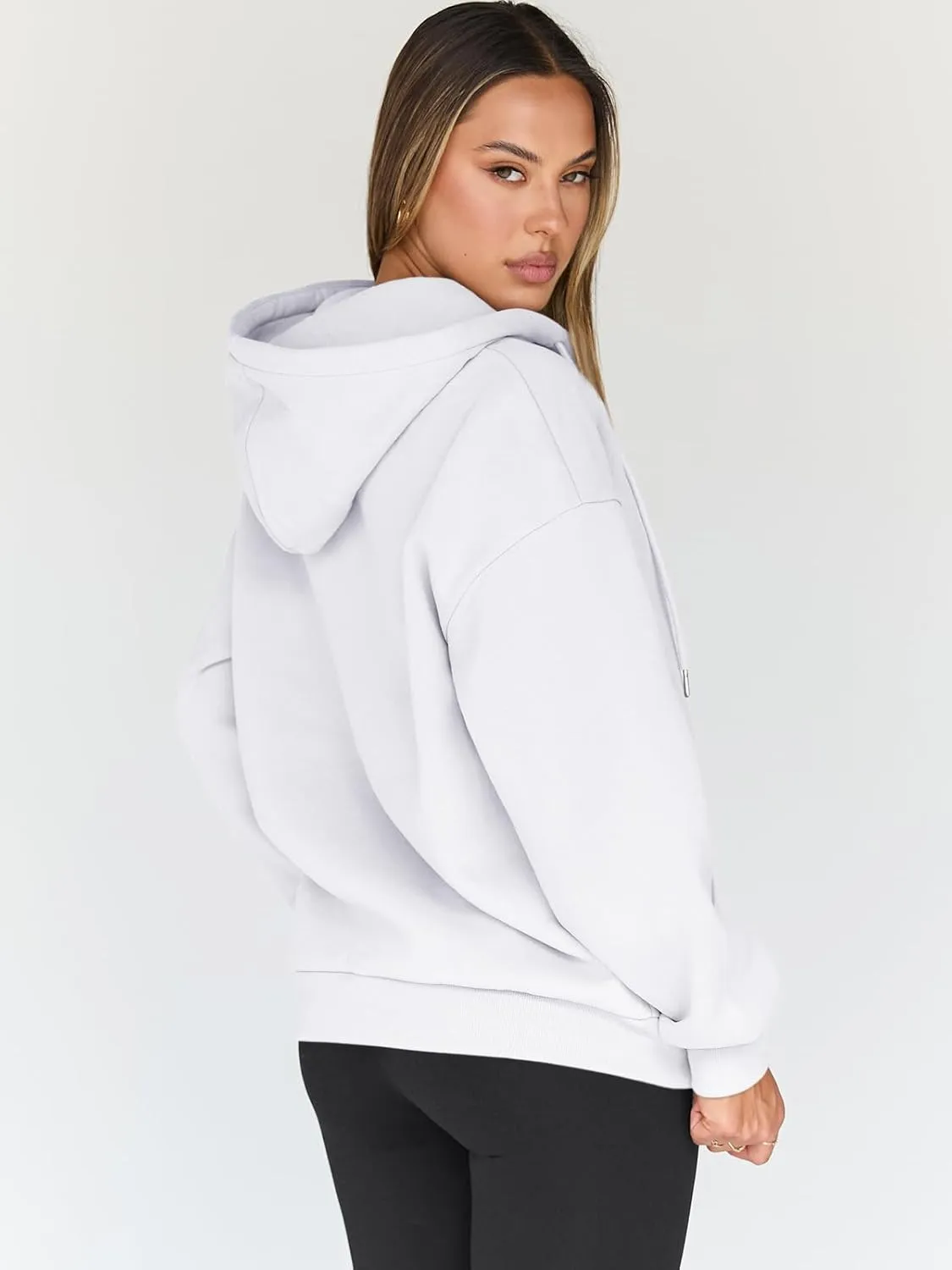 Trendy Queen Womens Zip Up Hoodies Oversized Sweatshirts Fall Fashion Outfits Casual Jackets 2025 Winter Clothes
